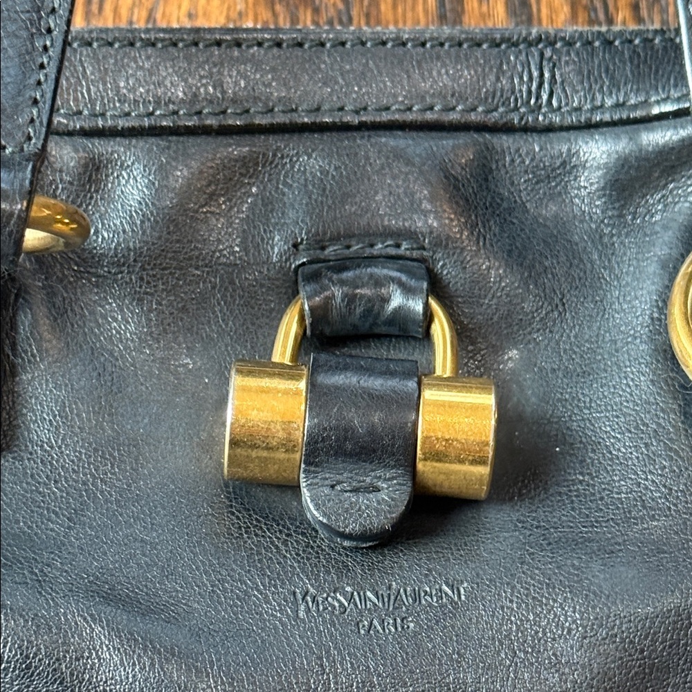 Yves Saint Laurent Muse Shoulder Tote Black Leather Bag - Picture 3 of 15